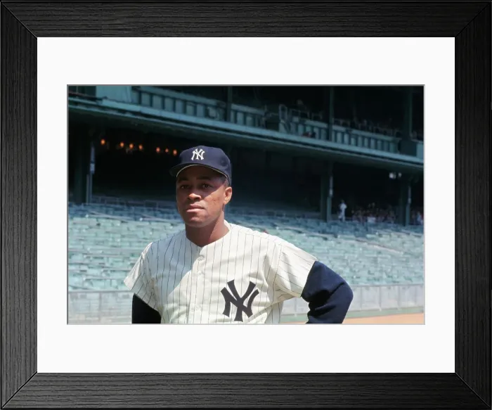 Framed Print : NY Yankees Catcher Elston Howard at Yankee Stadium Framed Print : NY Yankees Catcher Elston Howard at Yankee Stadium