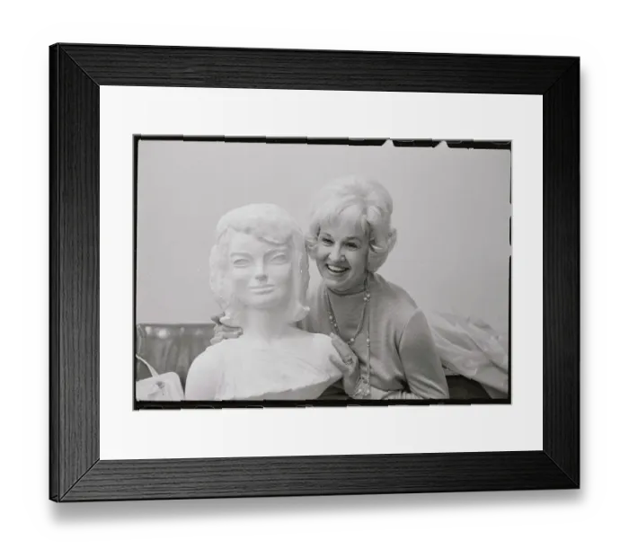 Framed Print : Mrs. Eleanor Root Posing with Bust of Mrs. Kennedy Framed Print : Mrs. Eleanor Root Posing with Bust of Mrs. Kennedy