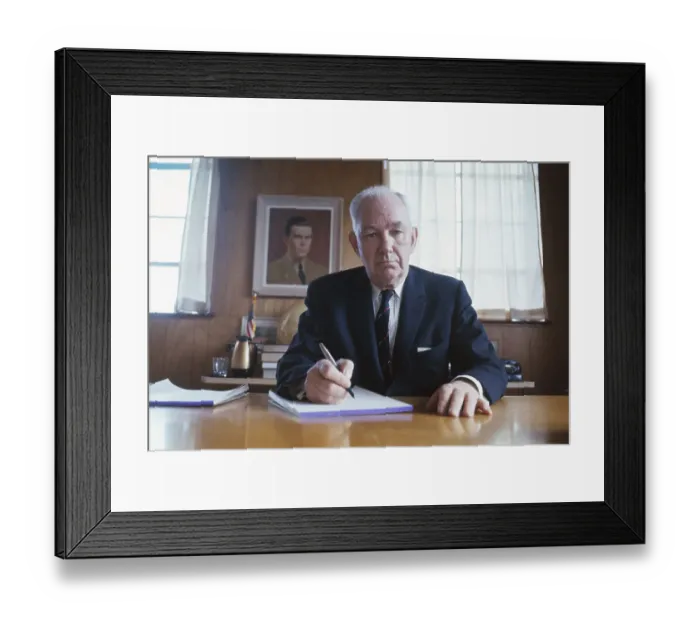 Framed Print : Robert Welch Sitting at a Desk Framed Print : Robert Welch Sitting at a Desk