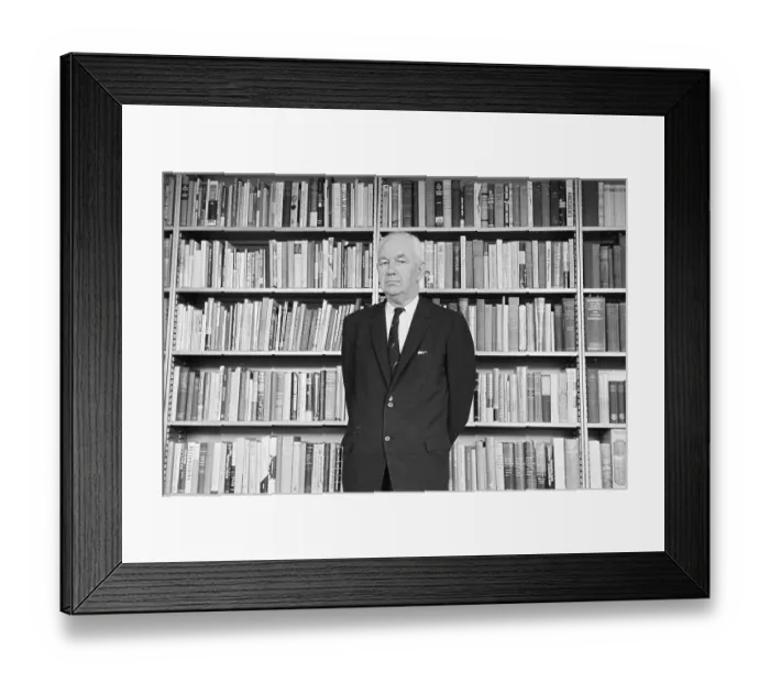 Framed Print : Robert Welch Standing by Bookshelf Framed Print : Robert Welch Standing by Bookshelf