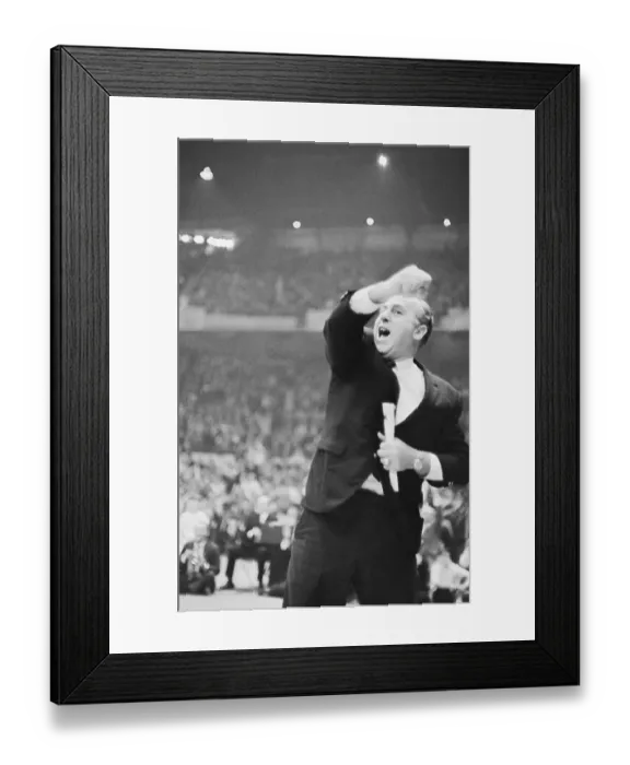 Framed Print : Coach Red Auerbach Gesturing in Jubilation Framed Print : Coach Red Auerbach Gesturing in Jubilation