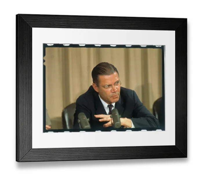 Framed Print : Robert S. McNamara Speaking at Conference