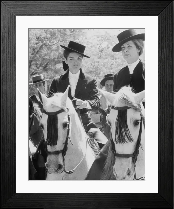 Framed Print : Jackie Kennedy Horse-Riding Through Seville Fair Framed Print : Jackie Kennedy Horse-Riding Through Seville Fair