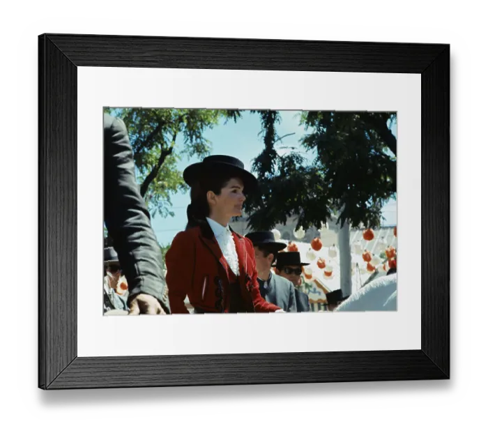 Framed Print : Jacqueline Kennedy Wearing Andalusian Outfit Framed Print : Jacqueline Kennedy Wearing Andalusian Outfit
