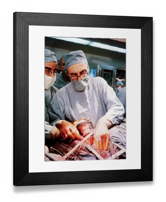 Framed Print : Michael Debakey Inserting Artificial Heart Framed Print : Michael Debakey Inserting Artificial Heart