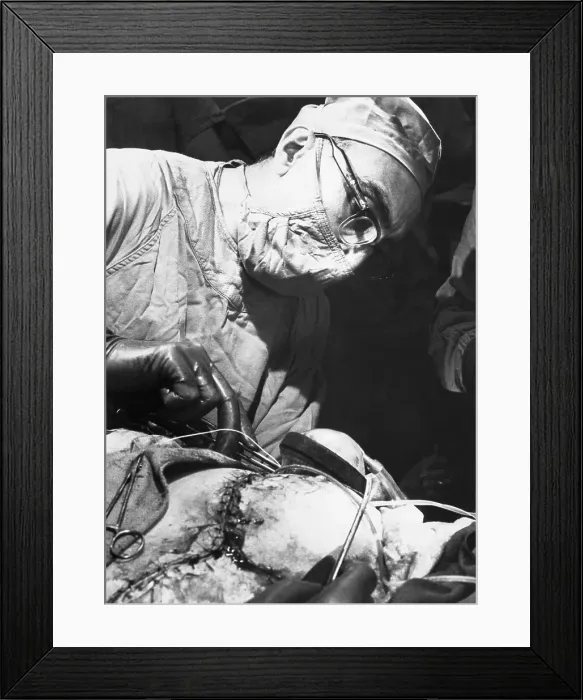 Framed Print : Dr. Michael E. DeBakey Implants an Artificial Heart Framed Print : Dr. Michael E. DeBakey Implants an Artificial Heart