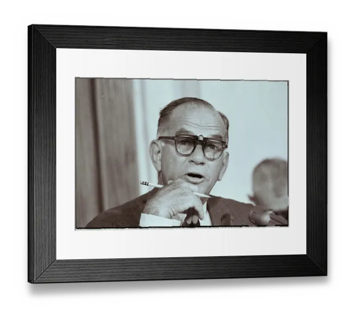 Framed Print : Senator J. William Fulbright Posing Questions
