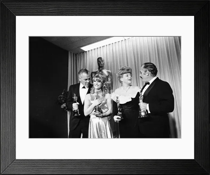 Framed Print : Four Top Oscar Winners Backstage Framed Print : Four Top Oscar Winners Backstage
