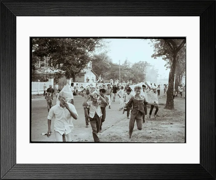 Framed Print : Rioters Running In Saigon Framed Print : Rioters Running In Saigon