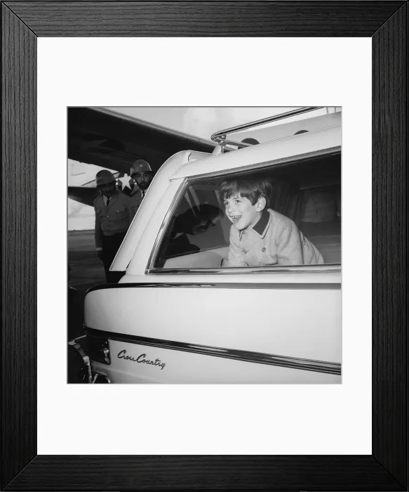 Framed Print : John F. Kennedy Jr. In Car Framed Print : John F. Kennedy Jr. In Car