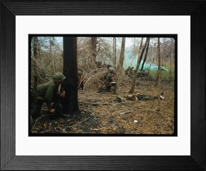Framed Print : US Infantry Take Casualties in Tay Ninh Assault 1966 Framed Print : US Infantry Take Casualties in Tay Ninh Assault 1966