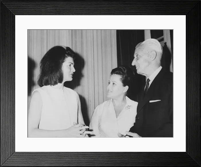 Framed Print : Jacqueline Kennedy and Arturo Illia and His Wife Framed Print : Jacqueline Kennedy and Arturo Illia and His Wife