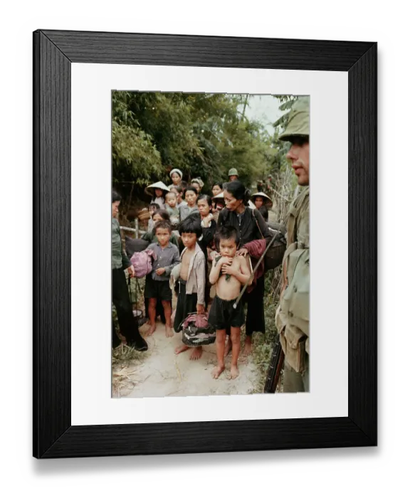 Framed Print : American Marines Guarding Vietnamese Villagers Framed Print : American Marines Guarding Vietnamese Villagers