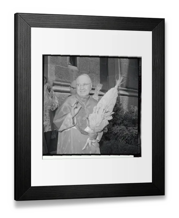 Framed Print : Francis Cardinal Spellman Holding a Woven Palm Framed Print : Francis Cardinal Spellman Holding a Woven Palm