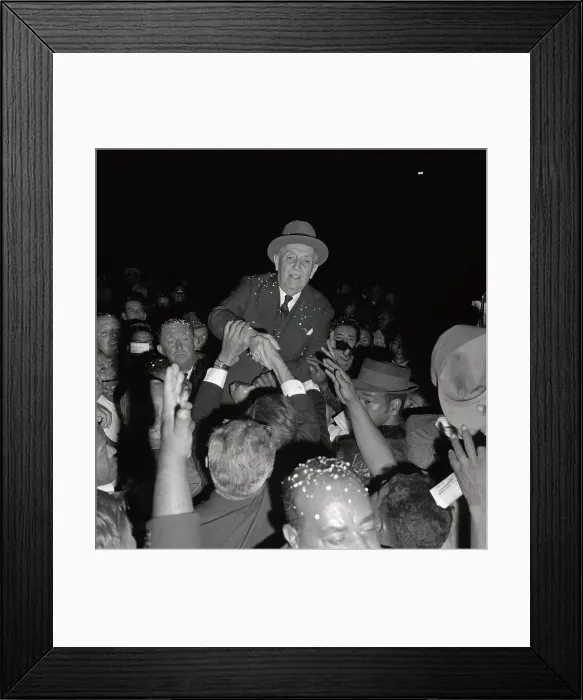 Framed Print : Manuel Prado Being Carried by Citizens Framed Print : Manuel Prado Being Carried by Citizens
