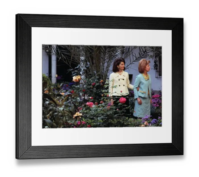 Framed Print : Jacqueline Kennedy and Duchess of Alba in Outdoor Garden Framed Print : Jacqueline Kennedy and Duchess of Alba in Outdoor Garden