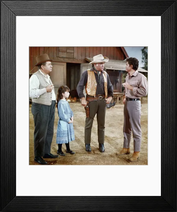 Framed Print : Lorne Greene and Michael Landon in Bonanza