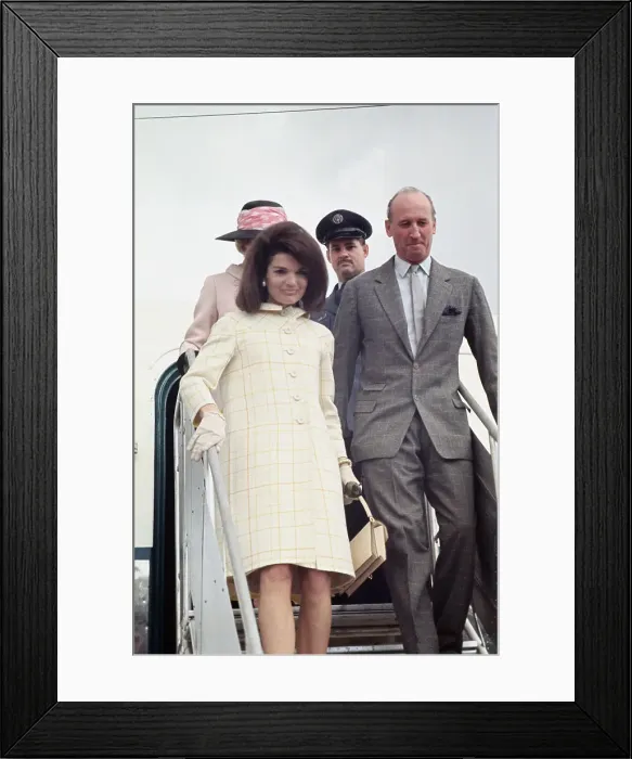 Framed Print : Jacqueline Kennedy Arriving in Spain Framed Print : Jacqueline Kennedy Arriving in Spain