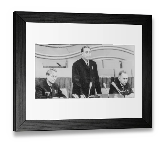 Framed Print : Leonid Brezhnev Opening Soviet Congress
