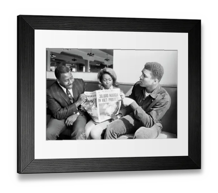 Framed Print : Muhammad Ali Points to Newspaper Framed Print : Muhammad Ali Points to Newspaper