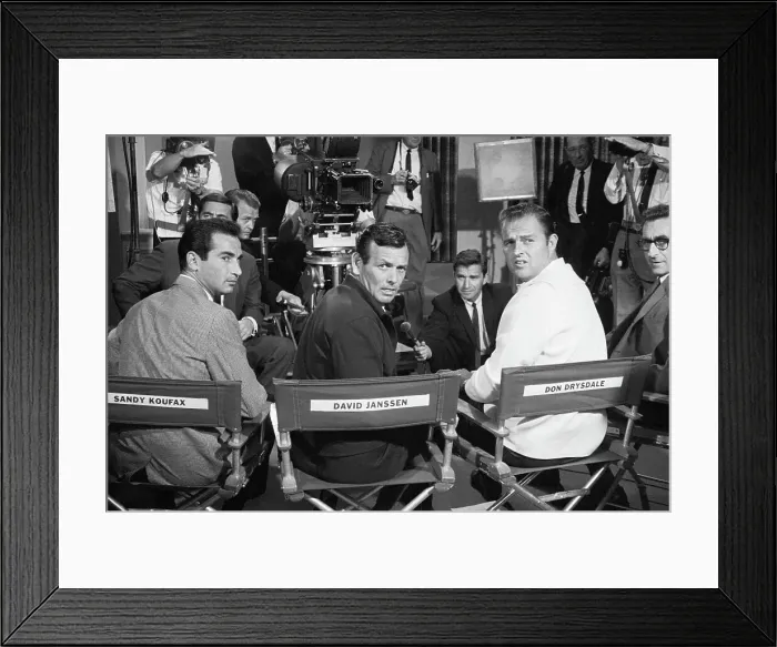 Framed Print : Actor David Janssen on Set with Dodger Pitchers Framed Print : Actor David Janssen on Set with Dodger Pitchers