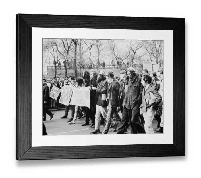 Framed Print : Allen Ginsberg Protesting with Demonstrators Framed Print : Allen Ginsberg Protesting with Demonstrators
