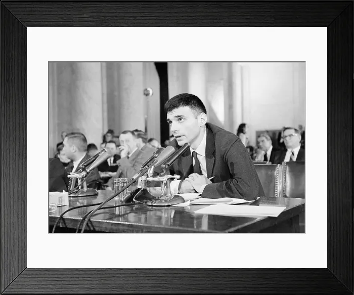 Framed Print : Ralph Nader with his Hands Folded at Senate Hearing Framed Print : Ralph Nader with his Hands Folded at Senate Hearing
