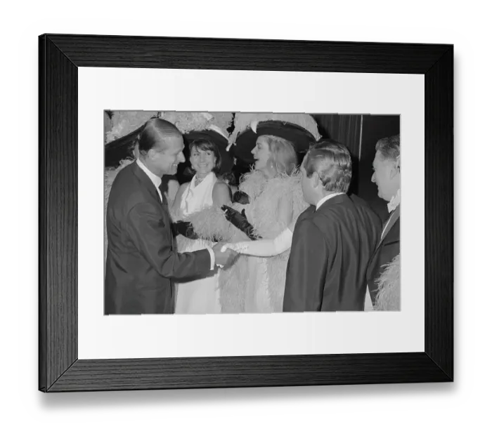 Framed Print : Prince Philip Clasping Hands with Lauren Bacall Framed Print : Prince Philip Clasping Hands with Lauren Bacall
