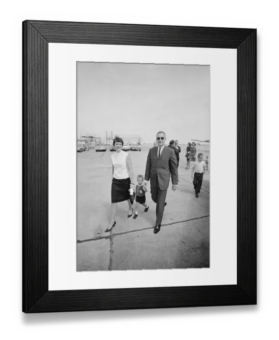 Framed Print : Neil Armstrong and Family Walking on Air Base Framed Print : Neil Armstrong and Family Walking on Air Base
