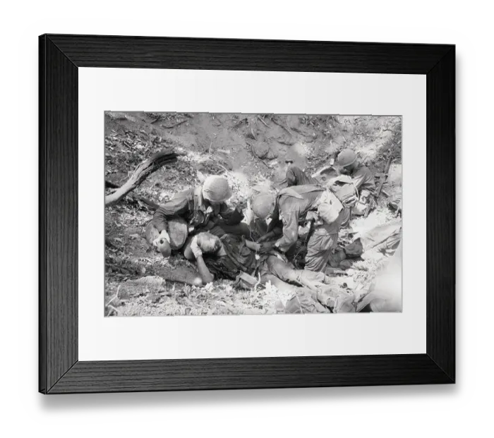 Framed Print : Injured Soldier in Vietnam War Framed Print : Injured Soldier in Vietnam War