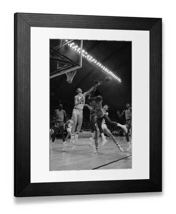 Framed Print : Basketball Players in Action on Court Framed Print : Basketball Players in Action on Court
