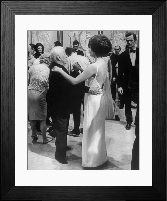 Framed Print : Charlie Chaplin Dancing with Sophia Loren Framed Print : Charlie Chaplin Dancing with Sophia Loren