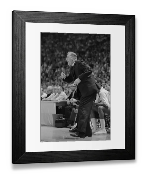Framed Print : Don Haskins Standing to Cheer His Team Framed Print : Don Haskins Standing to Cheer His Team