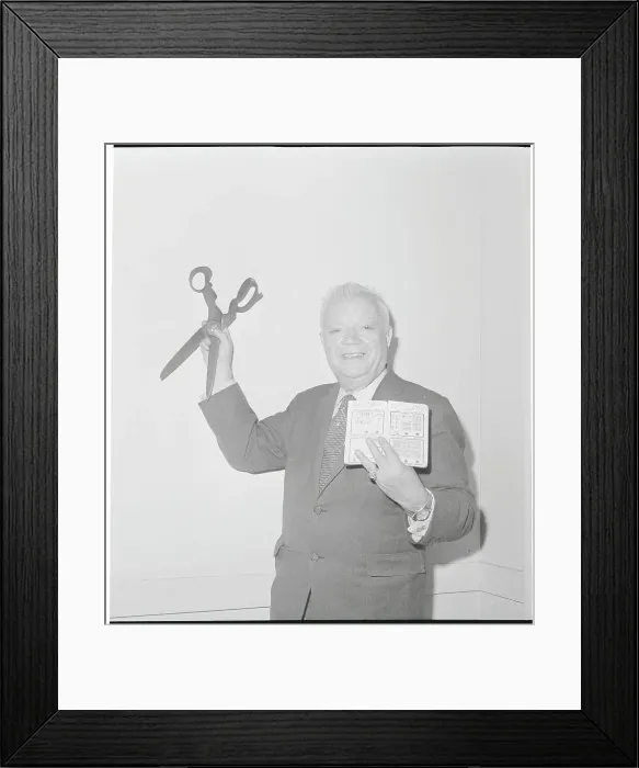 Framed Print : David Dubinsky Holding Large Cutting Shears Framed Print : David Dubinsky Holding Large Cutting Shears