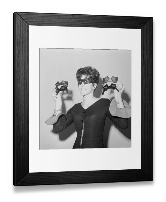 Framed Print : Young Woman Wearing and Displaying Batman Eyewear Framed Print : Young Woman Wearing and Displaying Batman Eyewear