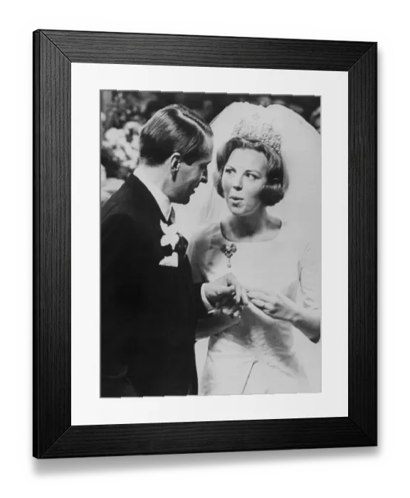 Framed Print : Princess Beatrix with Claus Von Amsberg On Their Wedding Day