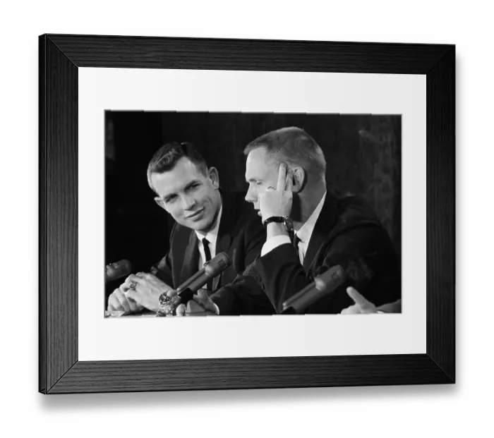 Framed Print : Neal Armstrong and David Scott at Press Conference