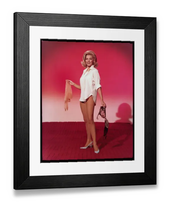 Framed Print : Sharon Hugeny Posing in Negligee Framed Print : Sharon Hugeny Posing in Negligee