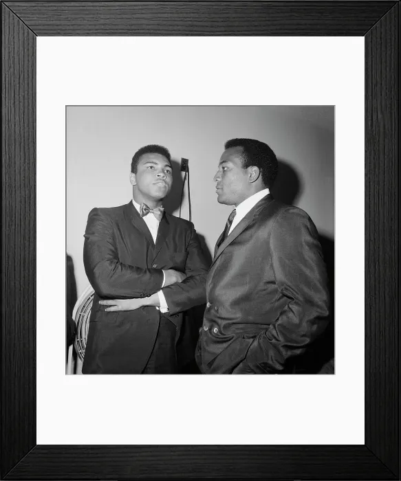 Framed Print : Cassius Clay Stands with Jim Brown in Suit Framed Print : Cassius Clay Stands with Jim Brown in Suit
