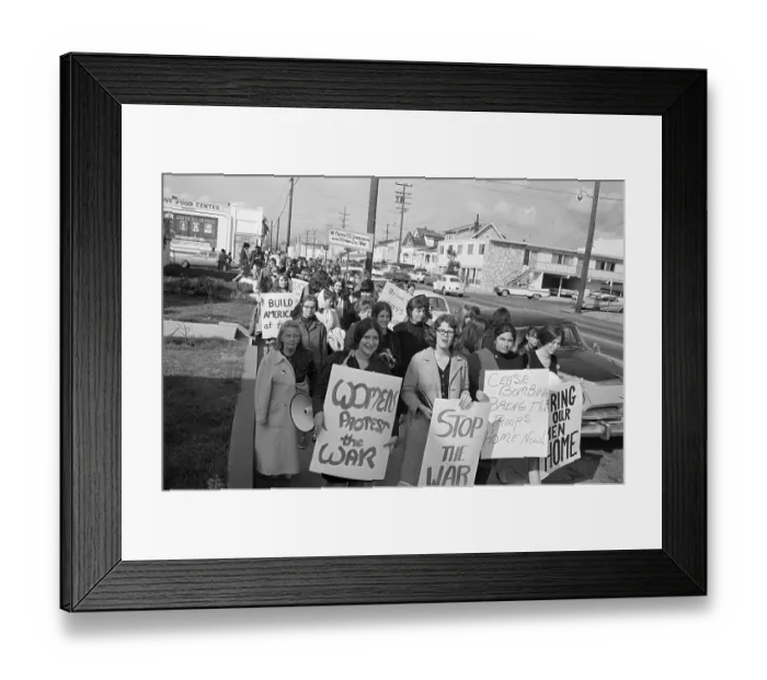 Framed Print : Women Pacifist Demonstrators Marching