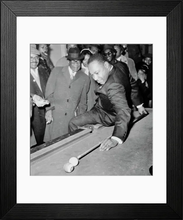 Framed Print : Martin Luther King Playing Pool Framed Print : Martin Luther King Playing Pool