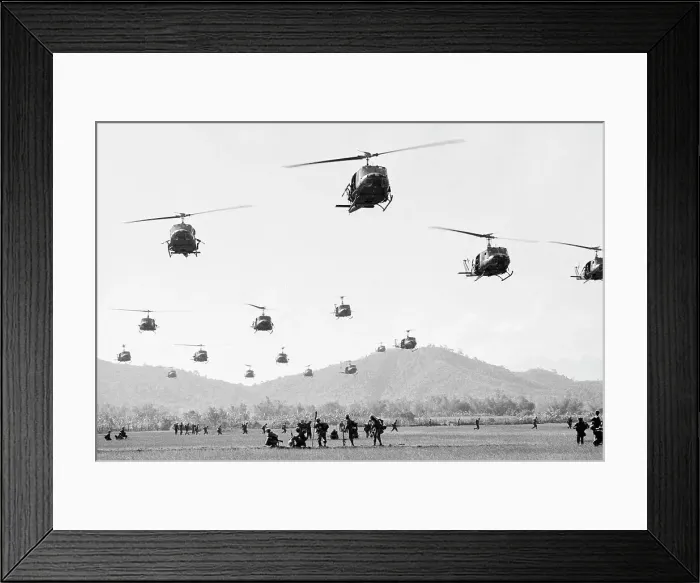 Framed Print : Helicopters Landing in Vietnam Framed Print : Helicopters Landing in Vietnam