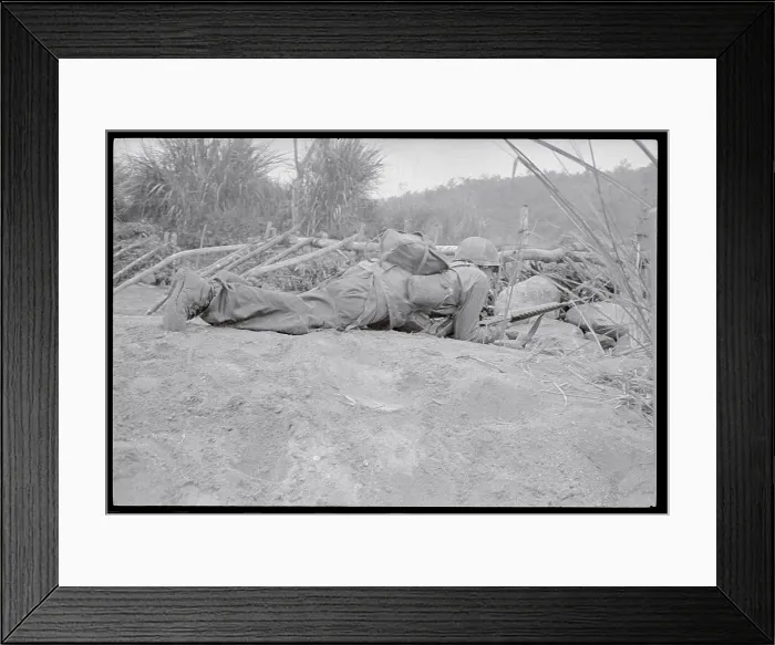 Framed Print : Soldier Taking Cover Framed Print : Soldier Taking Cover