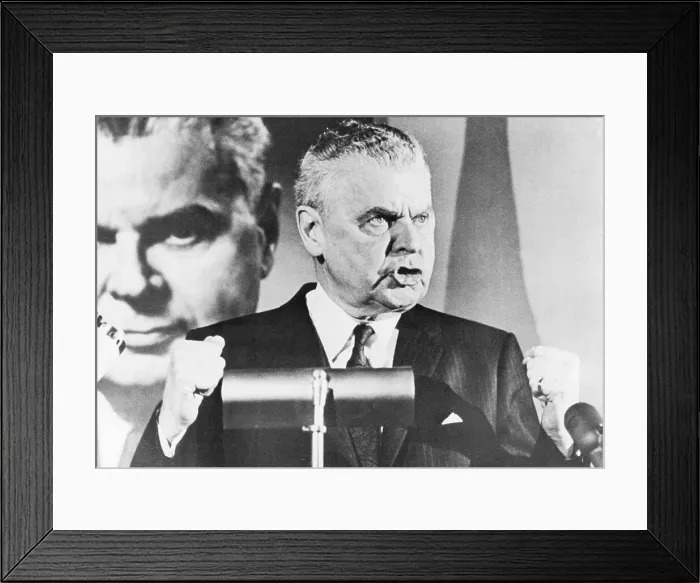 Framed Print : John Diefenbaker Speaking with Clenched Fist