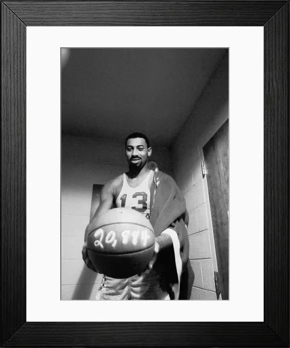 Framed Print : Wilt Chamberlain Holding Record Ball Framed Print : Wilt Chamberlain Holding Record Ball