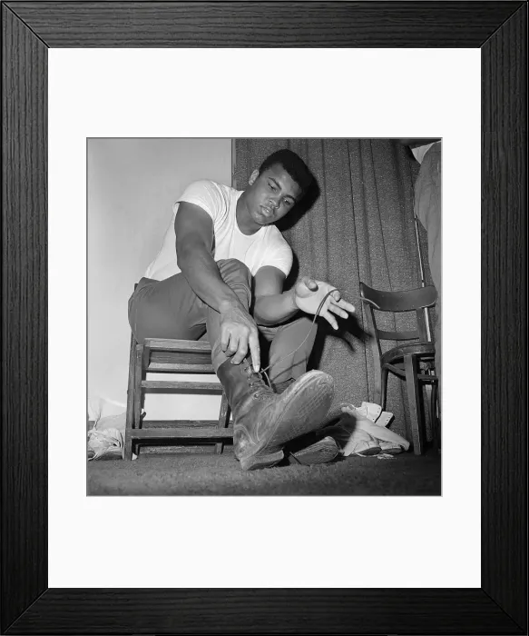 Framed Print : Cassius Clay Preparing for Training