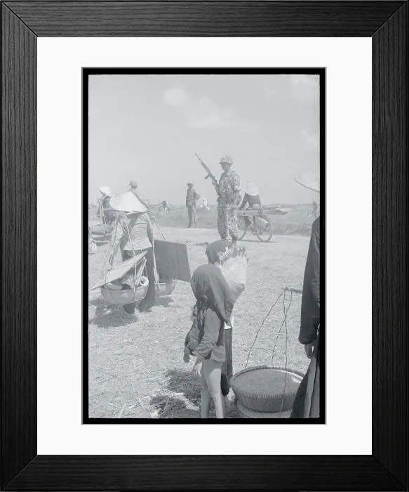 Framed Print : Little Girl Watching Soldiers Framed Print : Little Girl Watching Soldiers