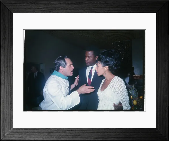 Framed Print : Alan King Talking to Sidney Poitier and Julie Belafonte Framed Print : Alan King Talking to Sidney Poitier and Julie Belafonte