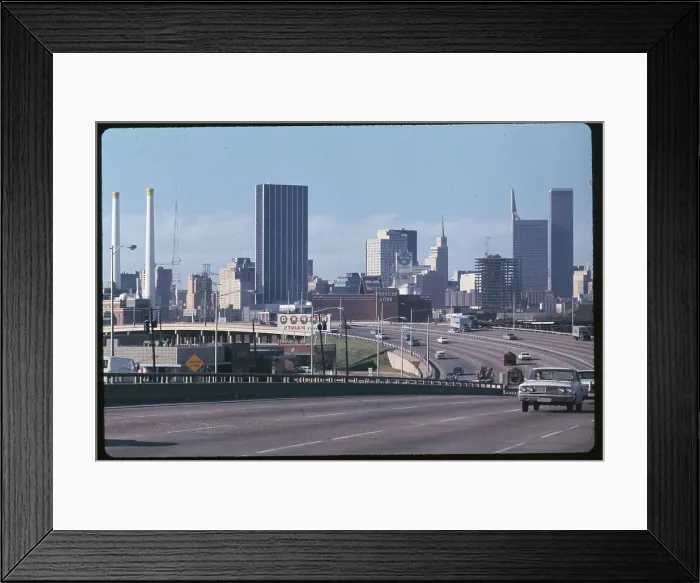 Framed Print : View of Dallas from the Stemmons Freeway Framed Print : View of Dallas from the Stemmons Freeway