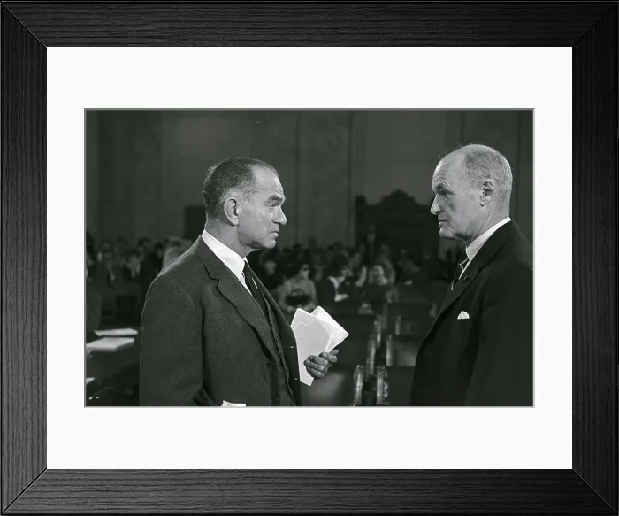 Framed Print : Senator Fullbright Talking with George Kennan in Congress Framed Print : Senator Fullbright Talking with George Kennan in Congress